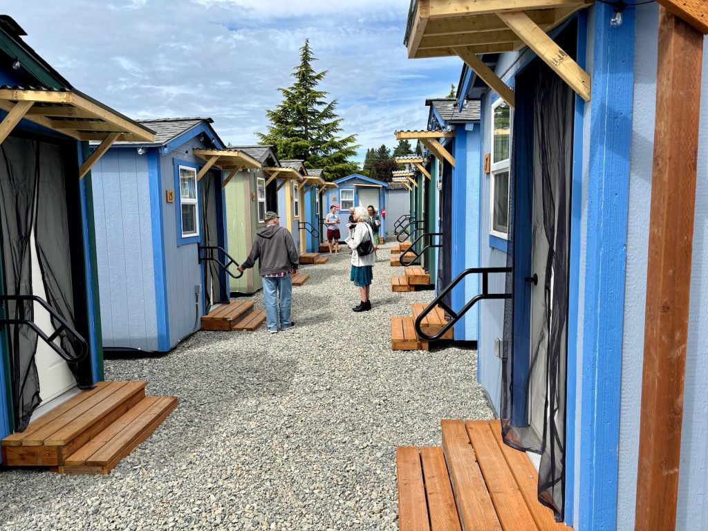 a tiny home village for formerly homeless folks in seattle