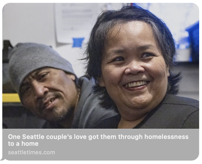 Seattle Times - One Seattle Couple's Love Got Them Through Homnelessness to a Home